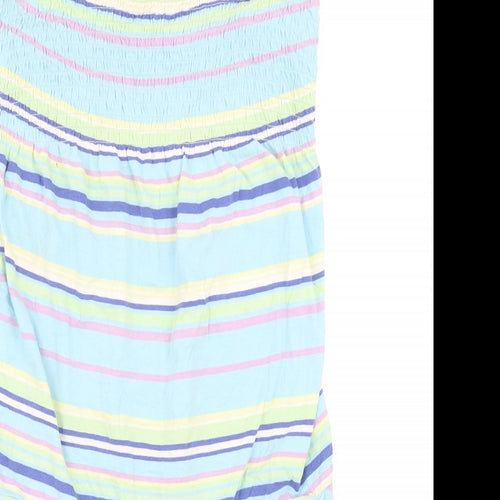 Just Jeans Girls Blue Striped Cotton Playsuit One-Piece Size S Pullover