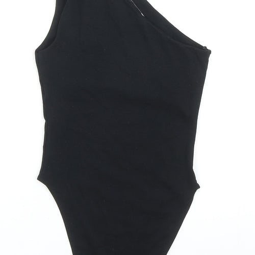 Zara Womens Black Cotton Bodysuit One-Piece Size S Snap