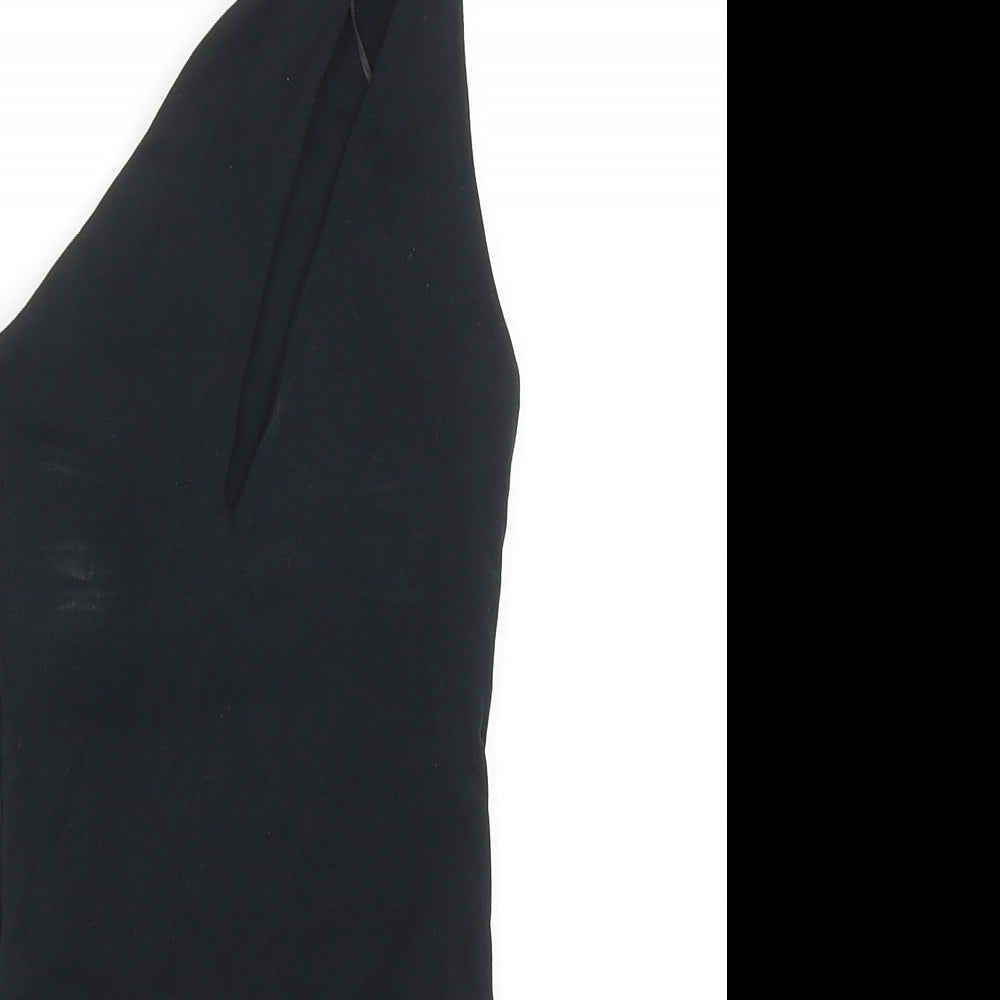 Zara Womens Black Cotton Bodysuit One-Piece Size S Snap