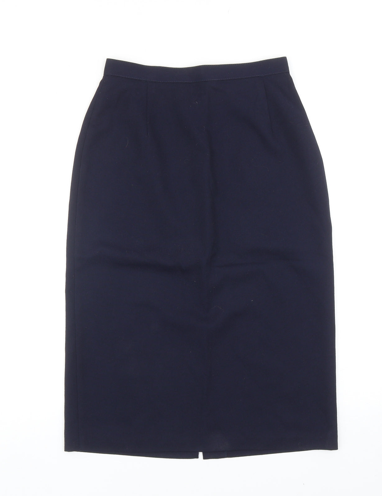 Preworn Womens Blue Polyester Straight & Pencil Skirt Size 10 Zip