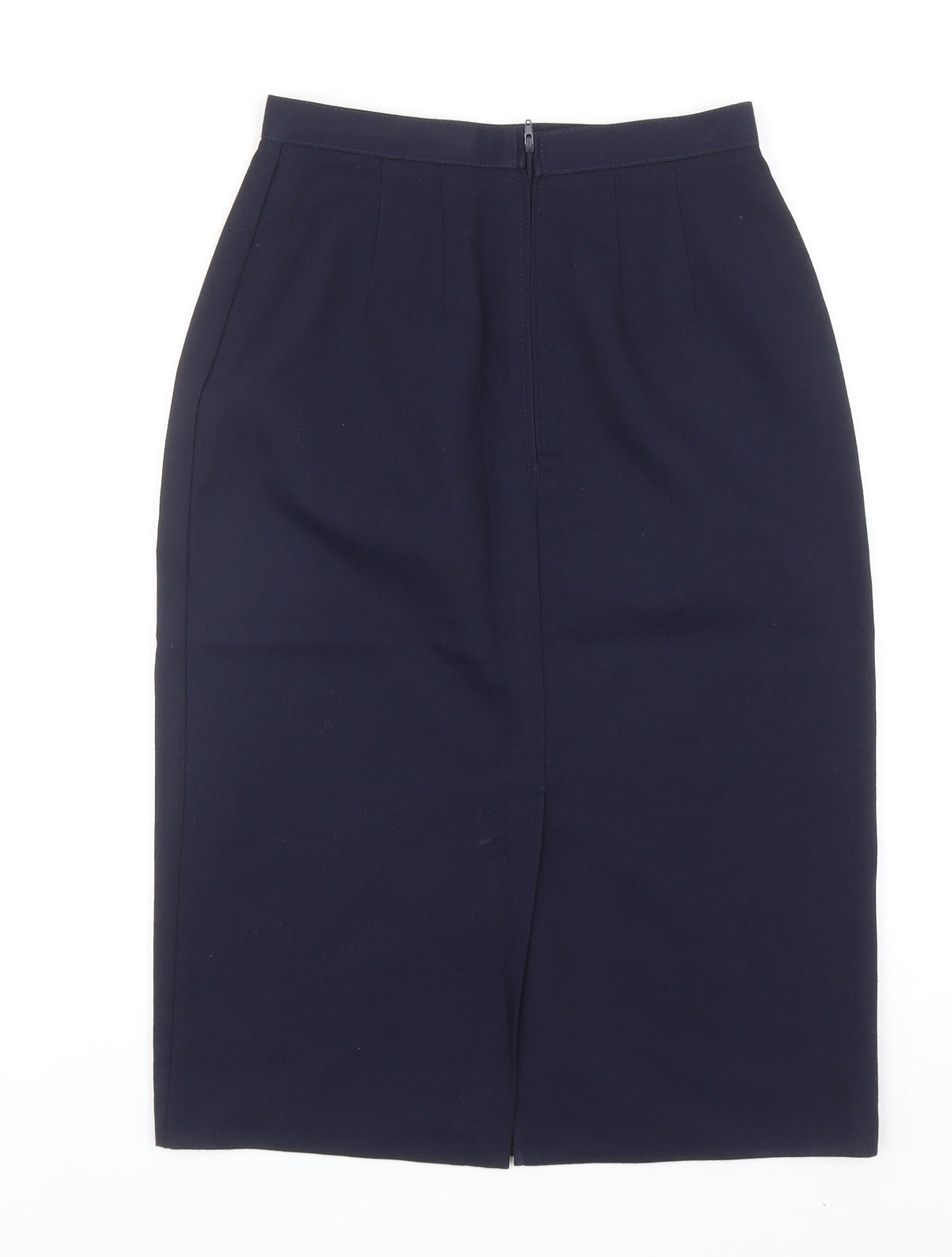 Preworn Womens Blue Polyester Straight & Pencil Skirt Size 10 Zip