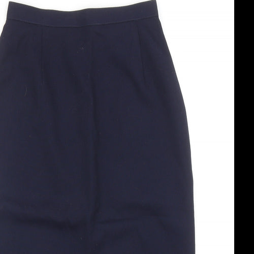 Preworn Womens Blue Polyester Straight & Pencil Skirt Size 10 Zip