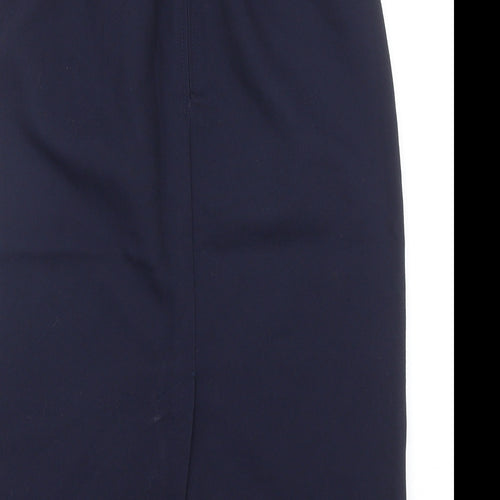 Preworn Womens Blue Polyester Straight & Pencil Skirt Size 10 Zip