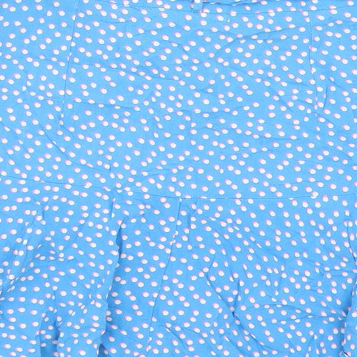 M&Co Girls Blue Geometric Viscose Mini Skirt Size 13 Years Regular Zip
