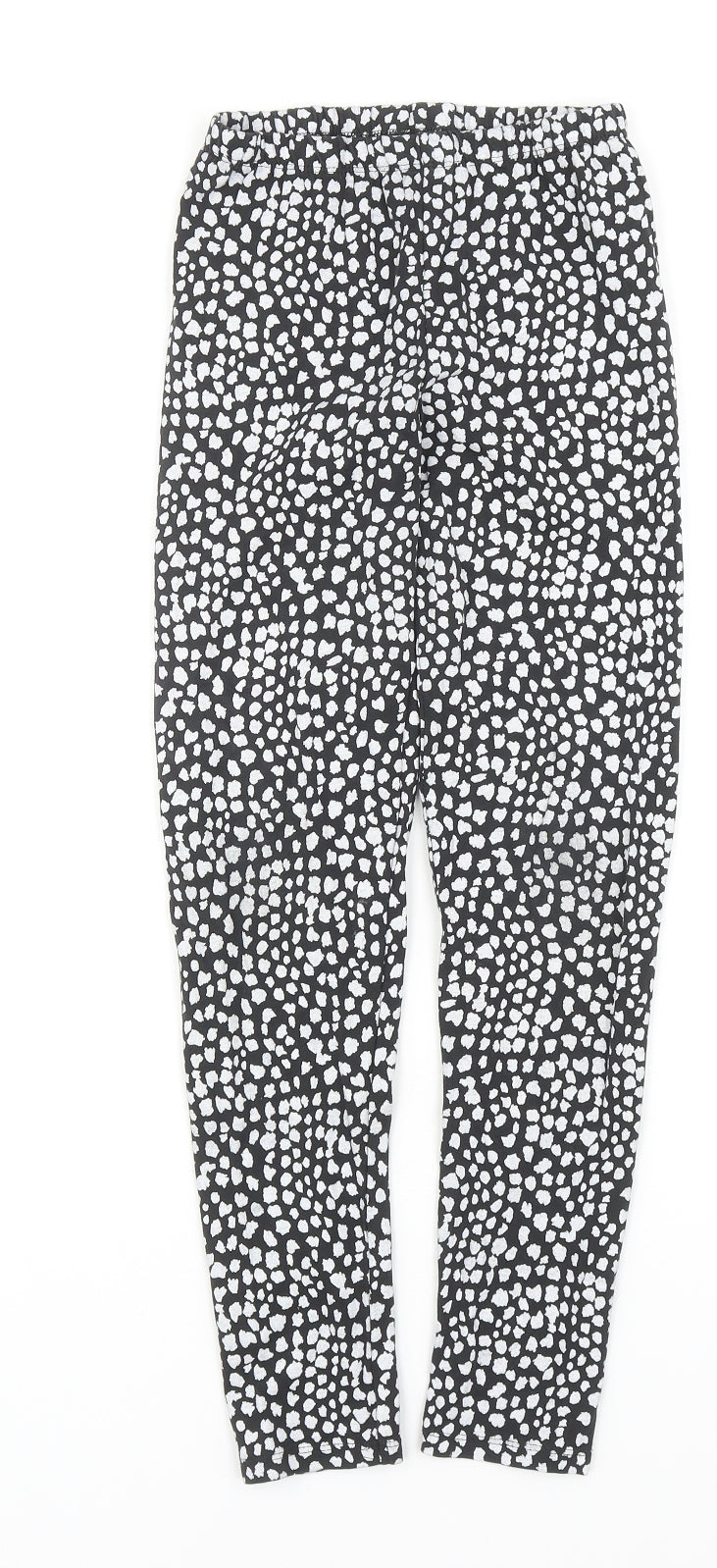 TU Girls Black Geometric Cotton Jogger Trousers Size 11 Years Regular Pullover