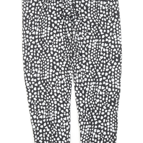 TU Girls Black Geometric Cotton Jogger Trousers Size 11 Years Regular Pullover