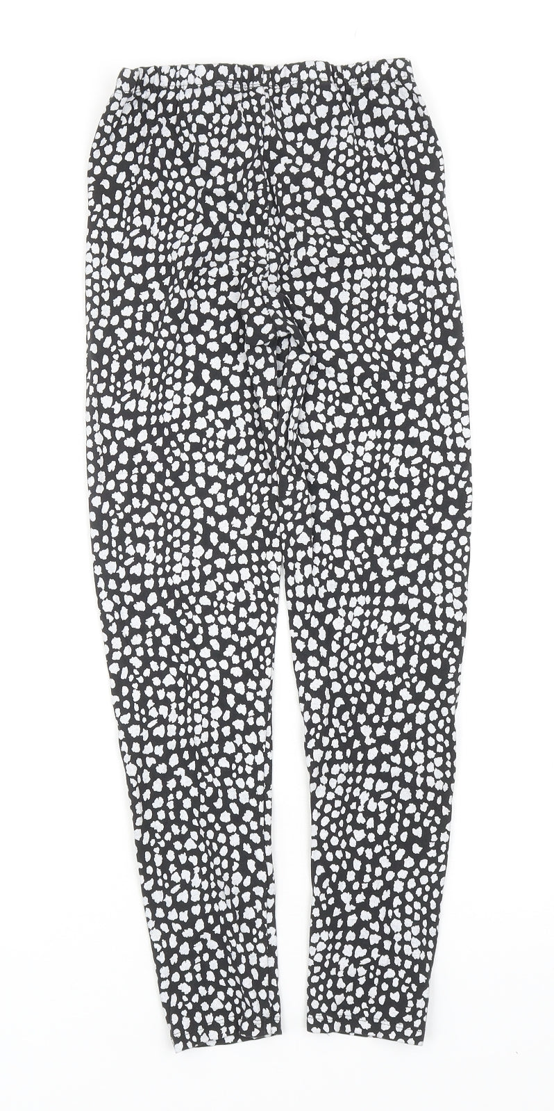 TU Girls Black Geometric Cotton Jogger Trousers Size 11 Years Regular Pullover