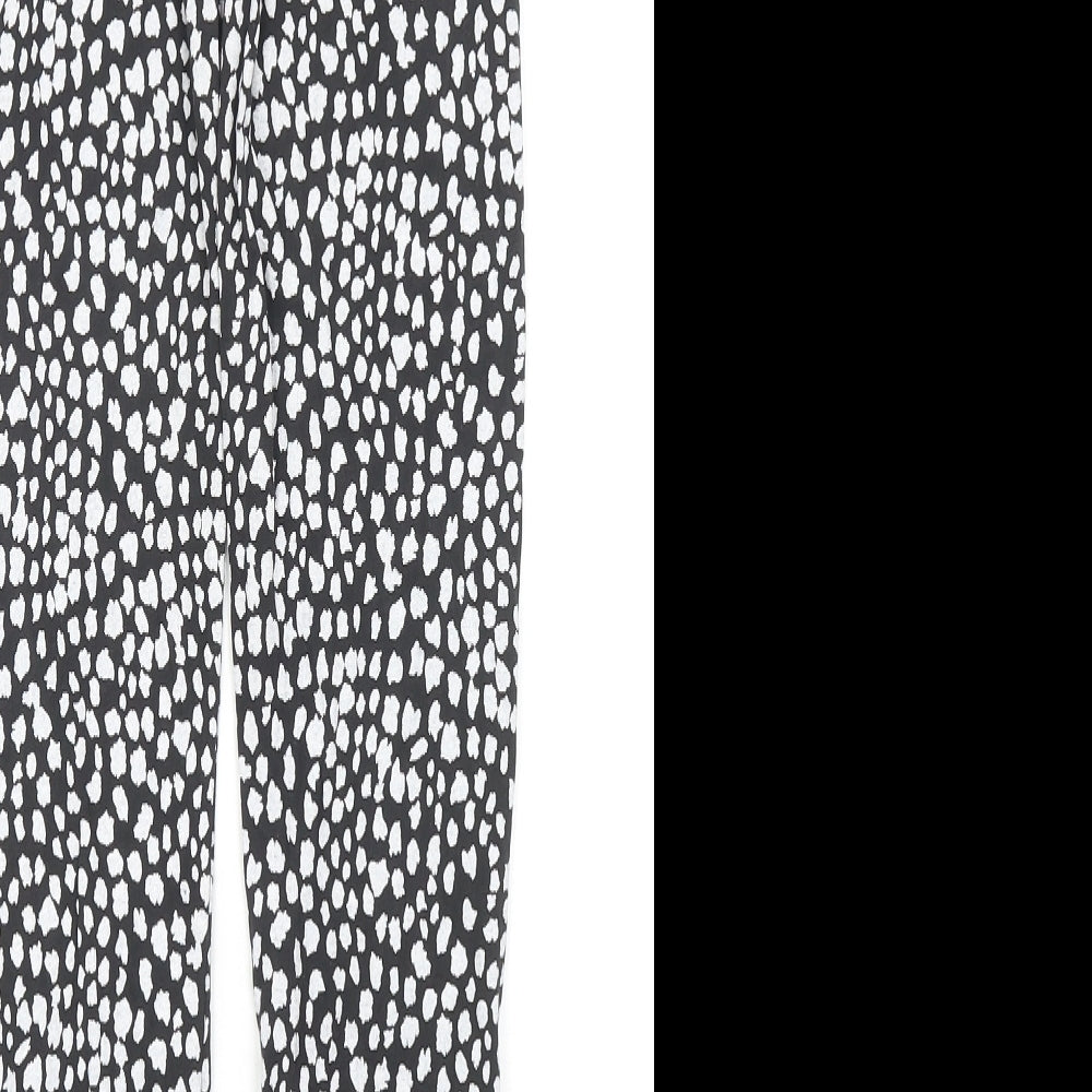 TU Girls Black Geometric Cotton Jogger Trousers Size 11 Years Regular Pullover