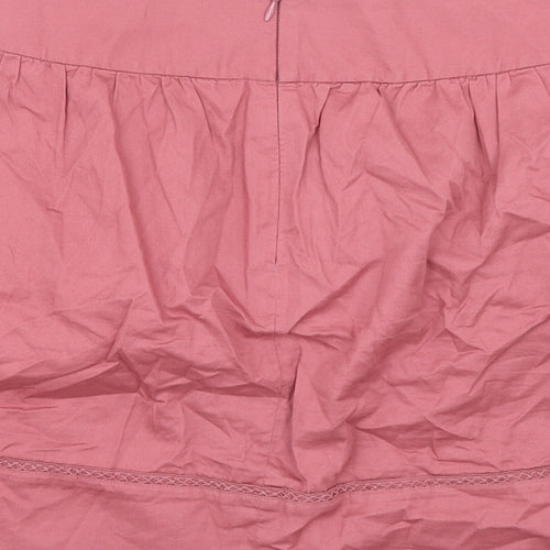 LOFT Womens Pink Cotton Mini Skirt Size 10 Zip