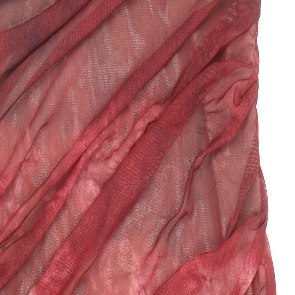 Zara Womens Red Polyester Bodycon Size M Off the Shoulder Zip