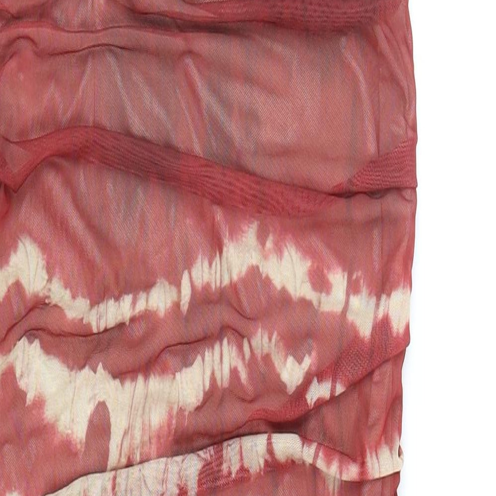 Zara Womens Red Polyester Bodycon Size M Off the Shoulder Zip