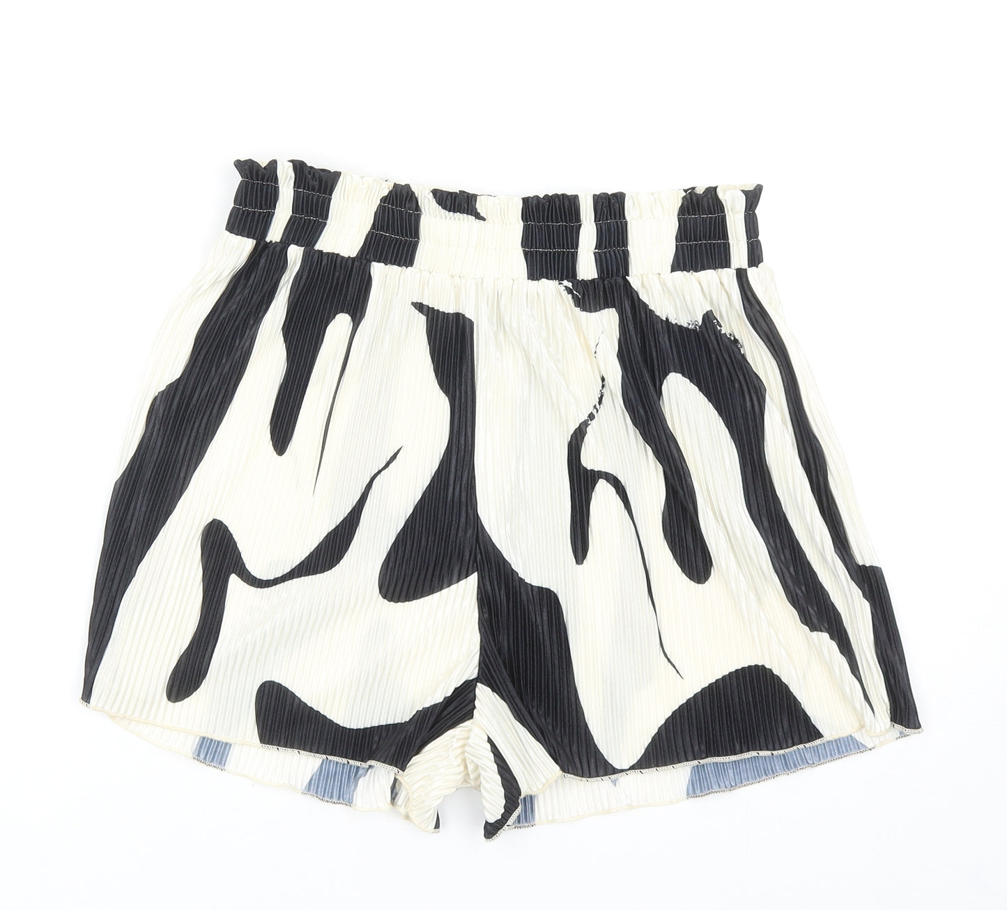 SheIn Womens Ivory Geometric Polyester Mom Shorts Size M Regular Pull On