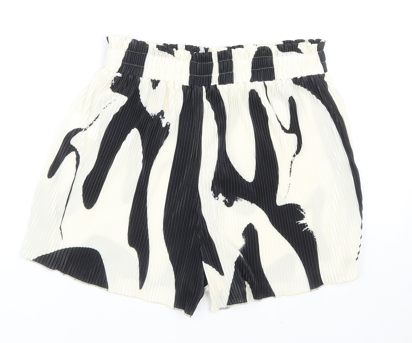 SheIn Womens Ivory Geometric Polyester Mom Shorts Size M Regular Pull On