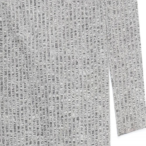 In Vogue Womens Grey Cotton Jumper Dress Size L Round Neck Pullover - Knot Detail