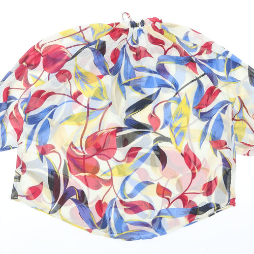 Peacocks Womens Multicoloured Geometric Polyester Basic Blouse Size 10 Round Neck