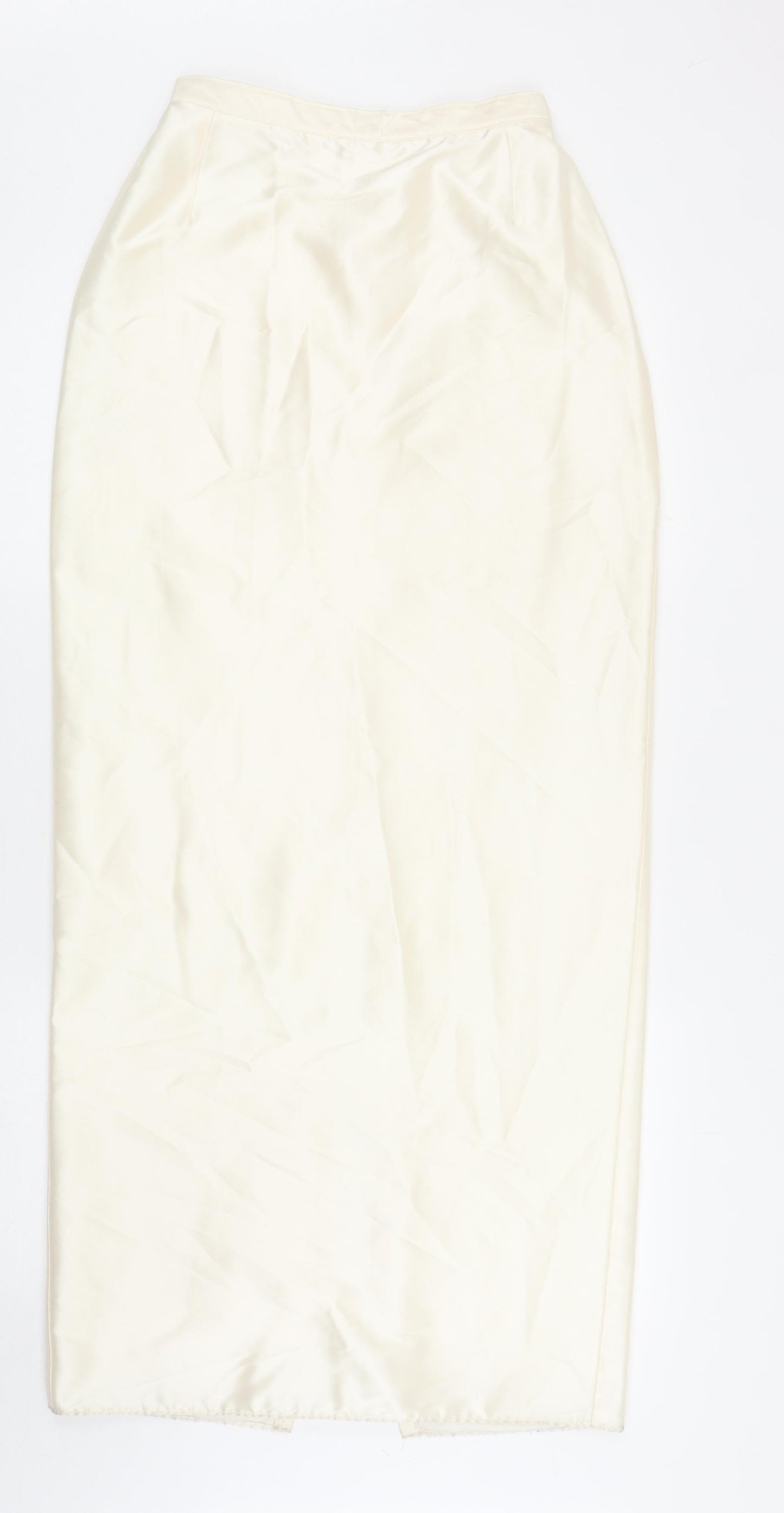 Catherine Jane Womens Ivory Silk Straight & Pencil Skirt Size 12 Zip