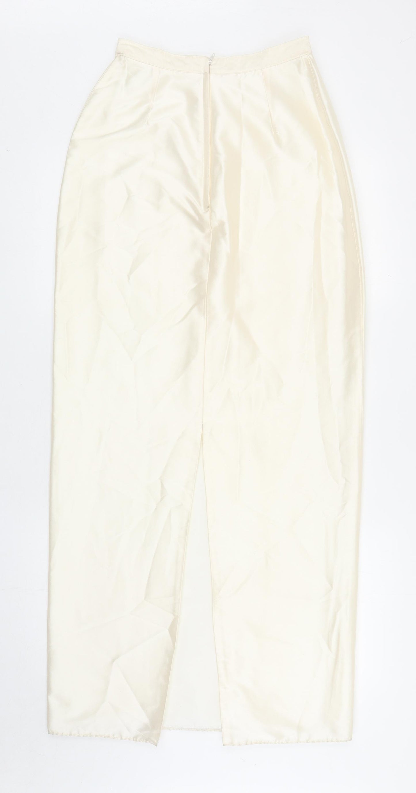 Catherine Jane Womens Ivory Silk Straight & Pencil Skirt Size 12 Zip