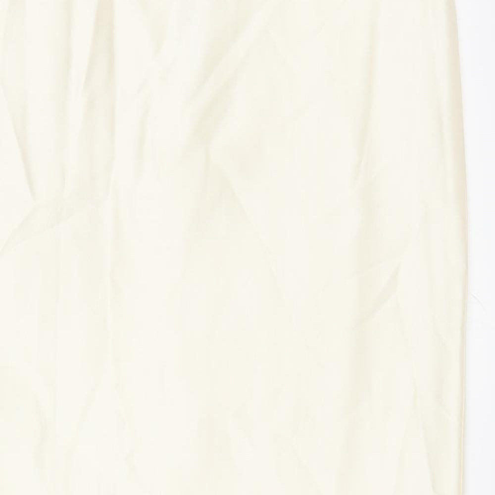 Catherine Jane Womens Ivory Silk Straight & Pencil Skirt Size 12 Zip