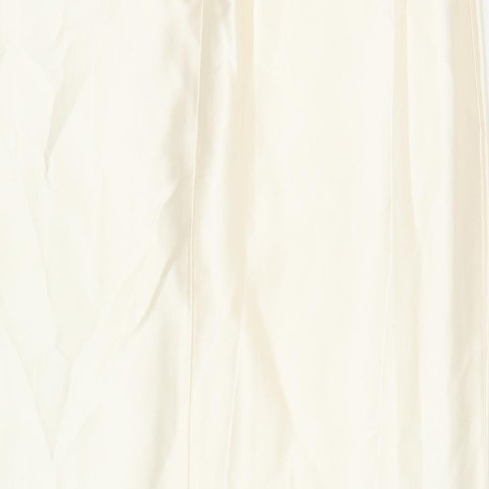 Catherine Jane Womens Ivory Silk Straight & Pencil Skirt Size 12 Zip