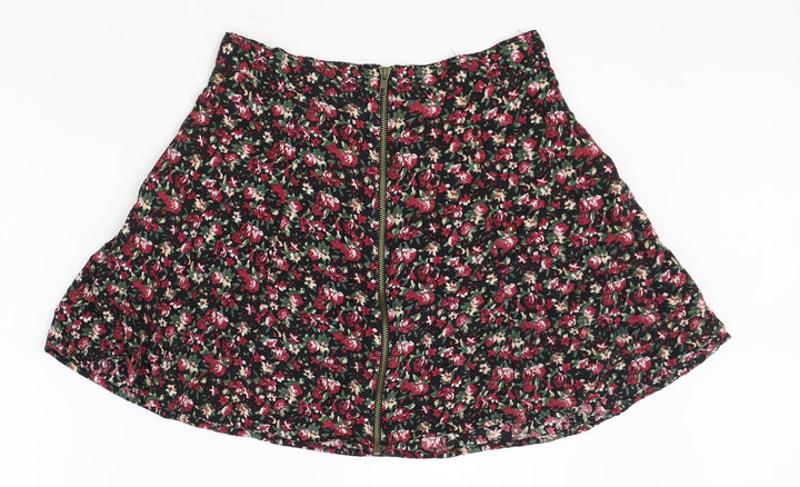 pers and needles Womens Multicoloured Floral Viscose A-Line Skirt Size L Button