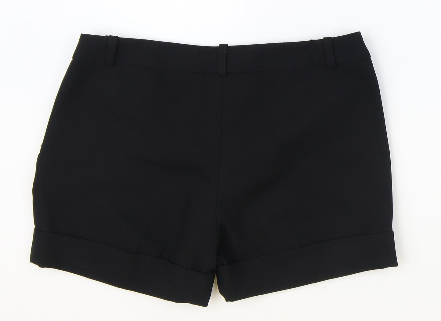 E-vie Womens Black Polyester Chino Shorts Size 10 Regular Zip