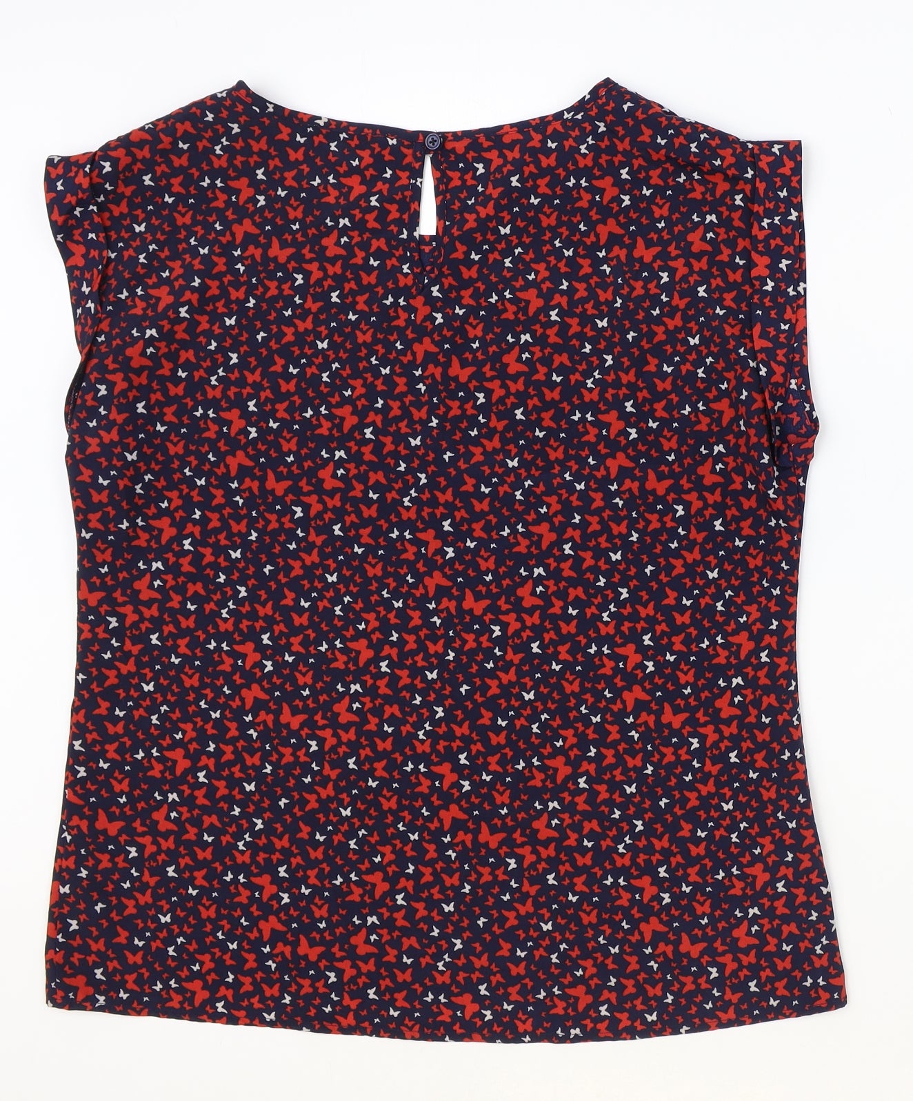 Oasis Womens Multicoloured Geometric Polyester Basic Tank Size 12 Boat Neck - Butterfly
