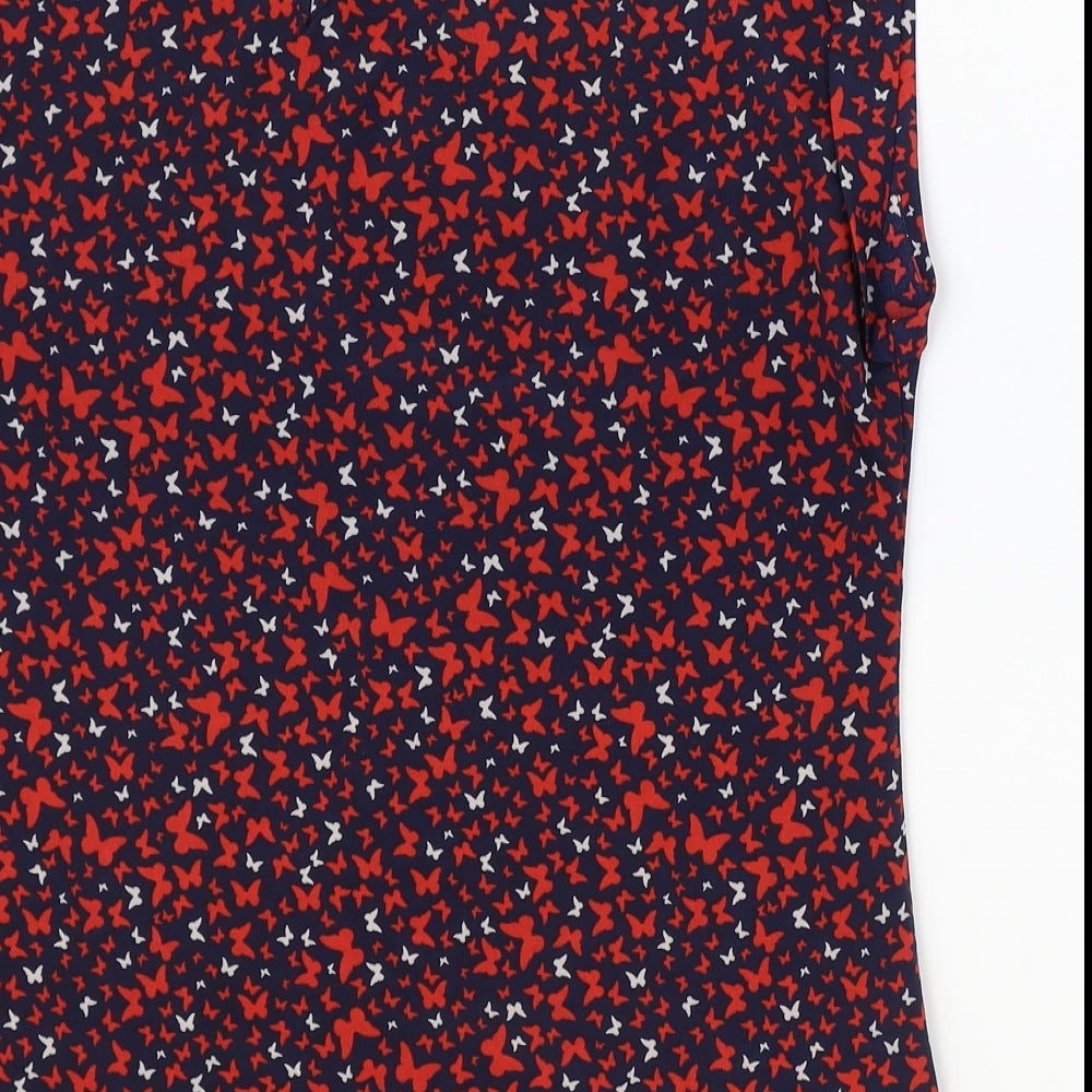 Oasis Womens Multicoloured Geometric Polyester Basic Tank Size 12 Boat Neck - Butterfly