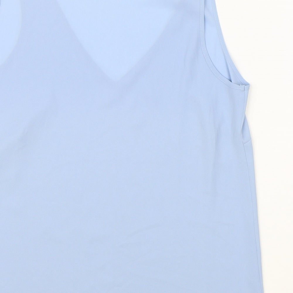 Marks and Spencer Womens Blue Polyester Basic Tank Size 12 V-Neck