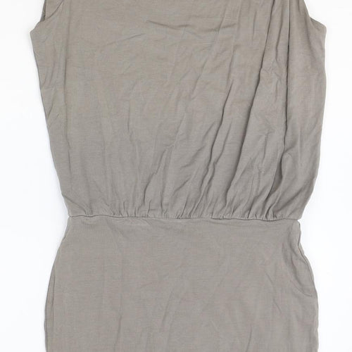 Supertrash Womens Brown Viscose Mini Size XS Boat Neck Pullover