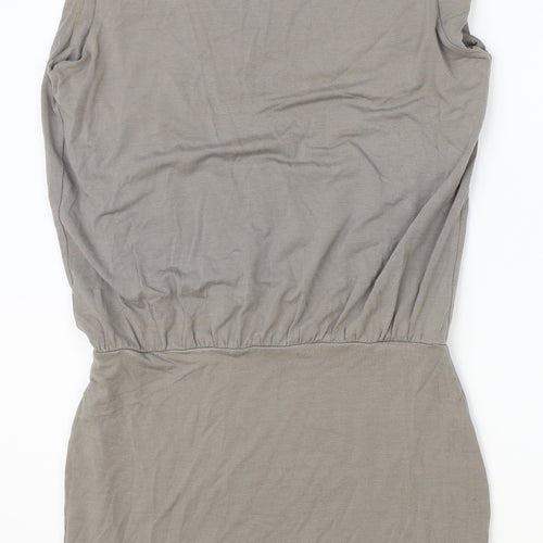 Supertrash Womens Brown Viscose Mini Size XS Boat Neck Pullover