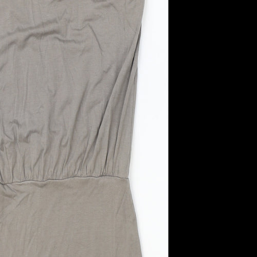 Supertrash Womens Brown Viscose Mini Size XS Boat Neck Pullover