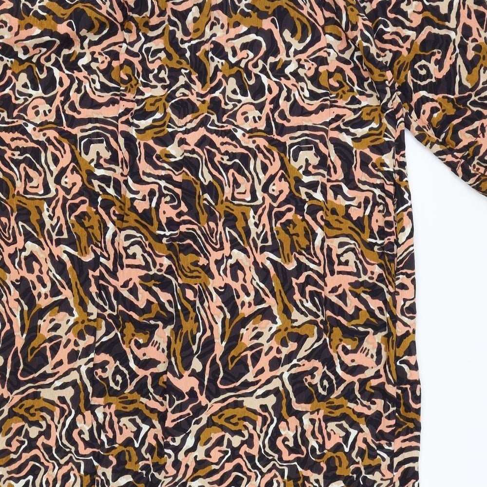 kin Womens Multicoloured Geometric Viscose Shift Size 18 V-Neck Pullover