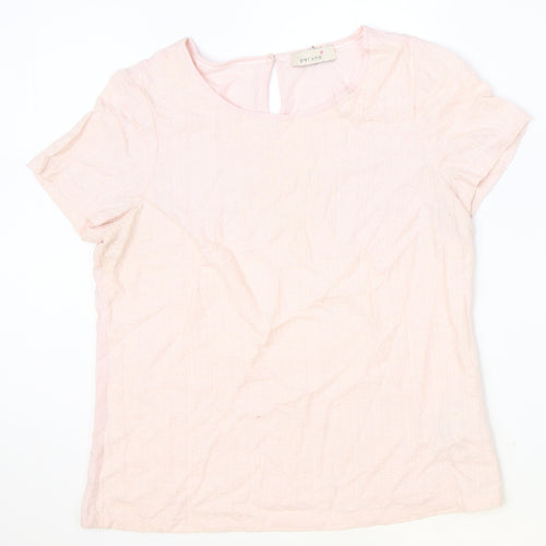 Per Una Womens Pink Viscose Basic T-Shirt Size 12 Scoop Neck
