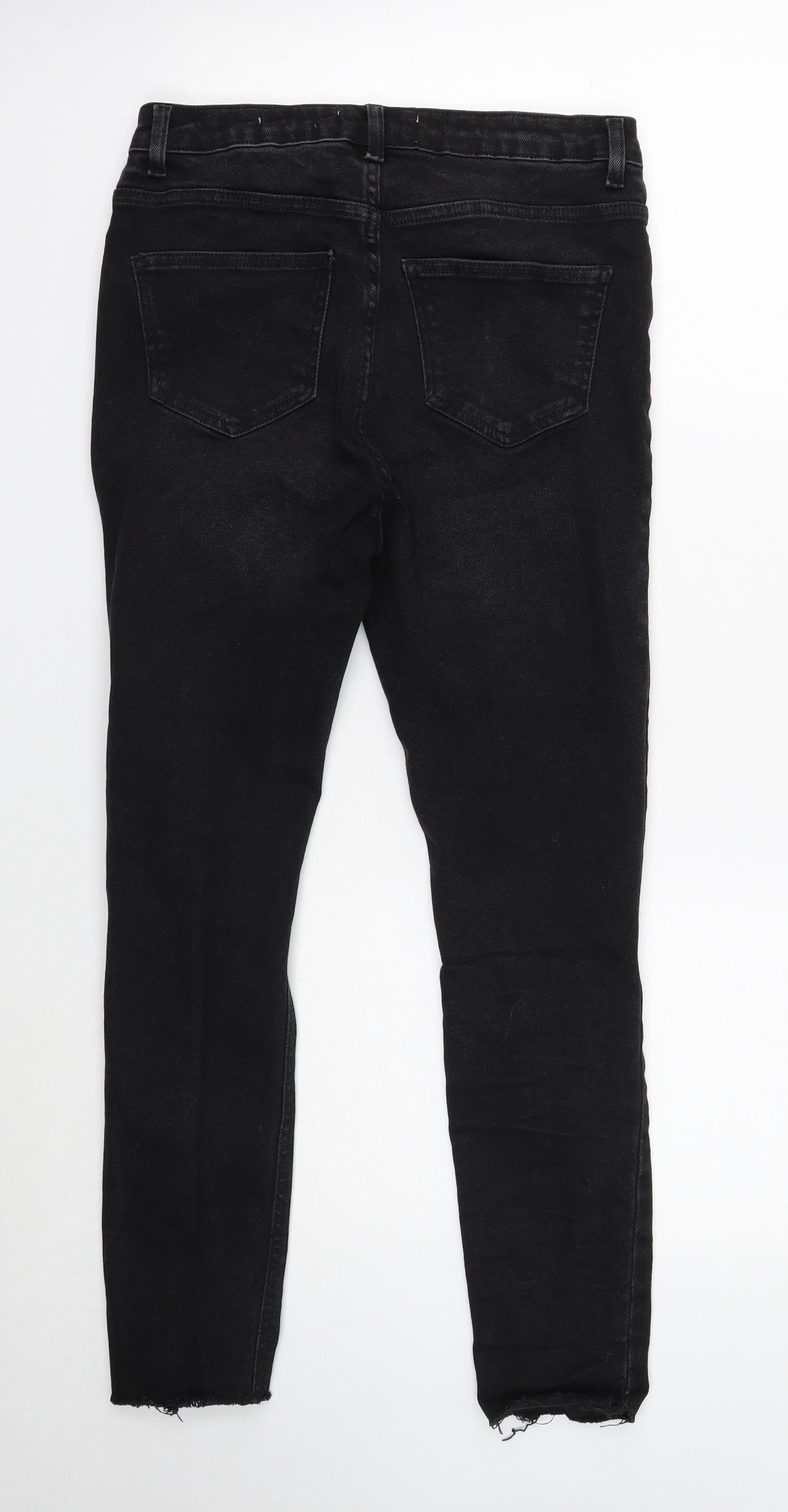 New Look Womens Black Cotton Skinny Jeans Size 14 Regular Button