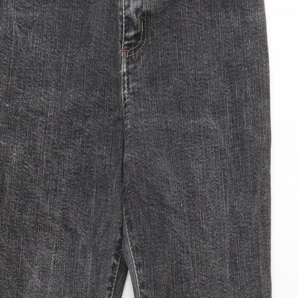 Per Una Womens Black Cotton Bootcut Jeans Size 8 Regular Button