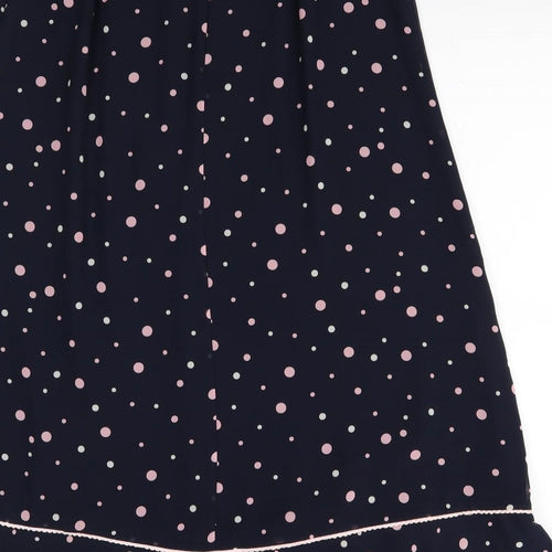 Jacques Vert Womens Blue Polka Dot Polyester A-Line Skirt Size 12 Zip