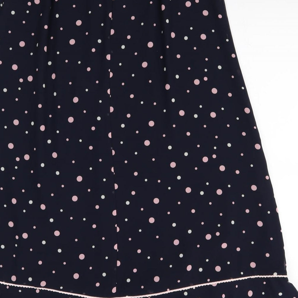 Jacques Vert Womens Blue Polka Dot Polyester A-Line Skirt Size 12 Zip