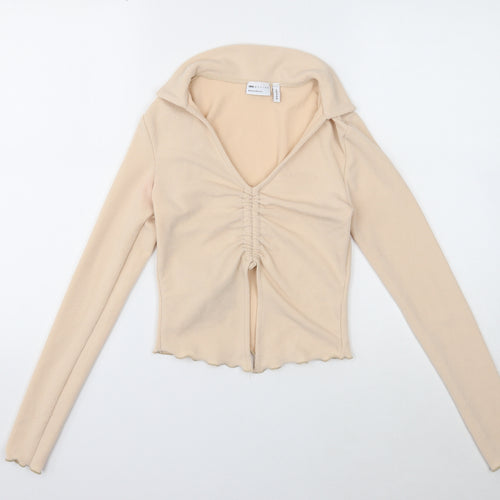 ASOS Womens Beige Collared Polyester Pullover Jumper Size M
