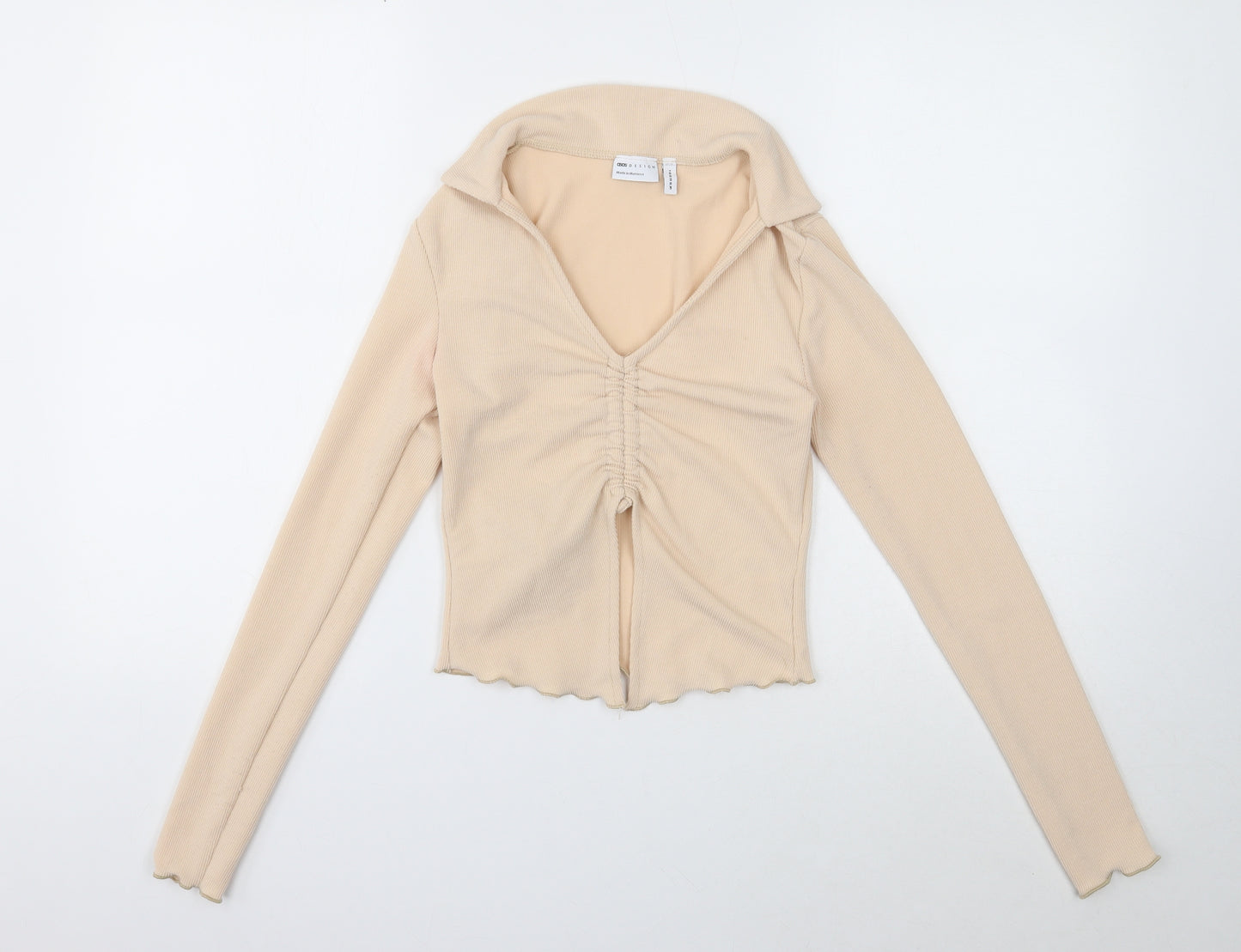 ASOS Womens Beige Collared Polyester Pullover Jumper Size M