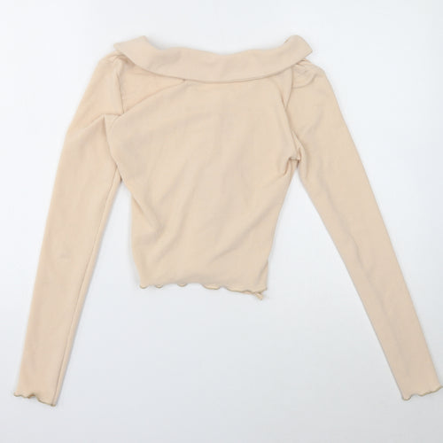 ASOS Womens Beige Collared Polyester Pullover Jumper Size M