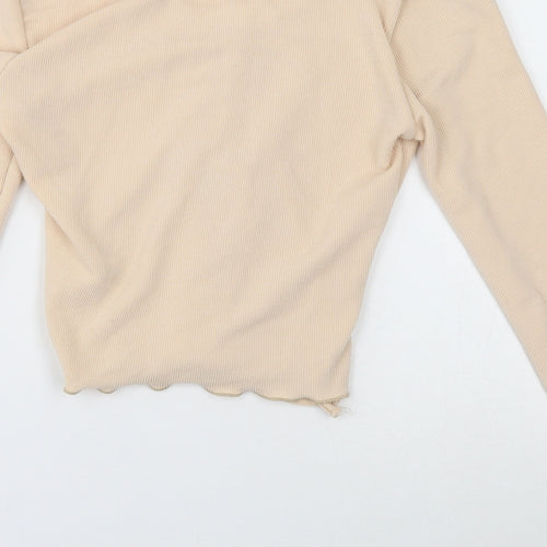 ASOS Womens Beige Collared Polyester Pullover Jumper Size M