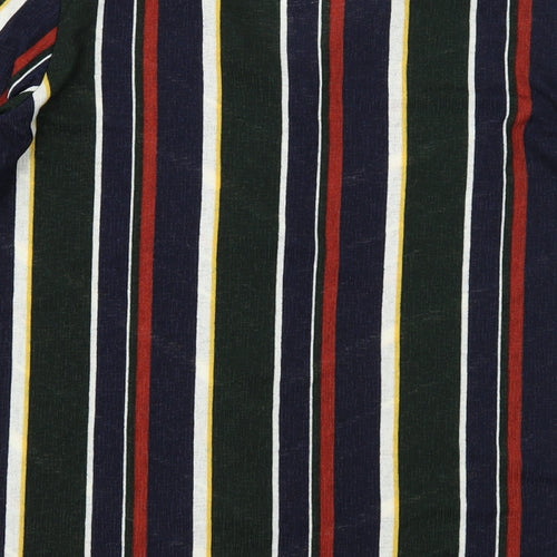 Papaya Womens Multicoloured Striped Polyester Basic Button-Up Size 16 V-Neck