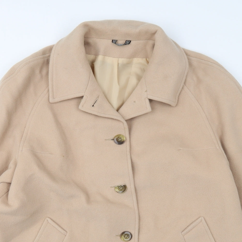 Preworn Womens Beige Trench Coat Coat Size 12 Button