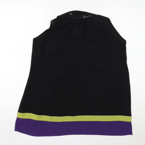 Planet Womens Black Polyester Basic Blouse Size 12 V-Neck