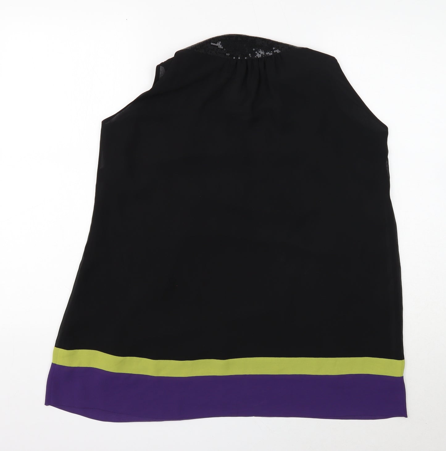 Planet Womens Black Polyester Basic Blouse Size 12 V-Neck