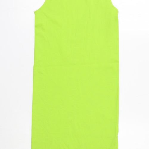Primark Womens Green Nylon Bodycon Size 6 Scoop Neck Pullover