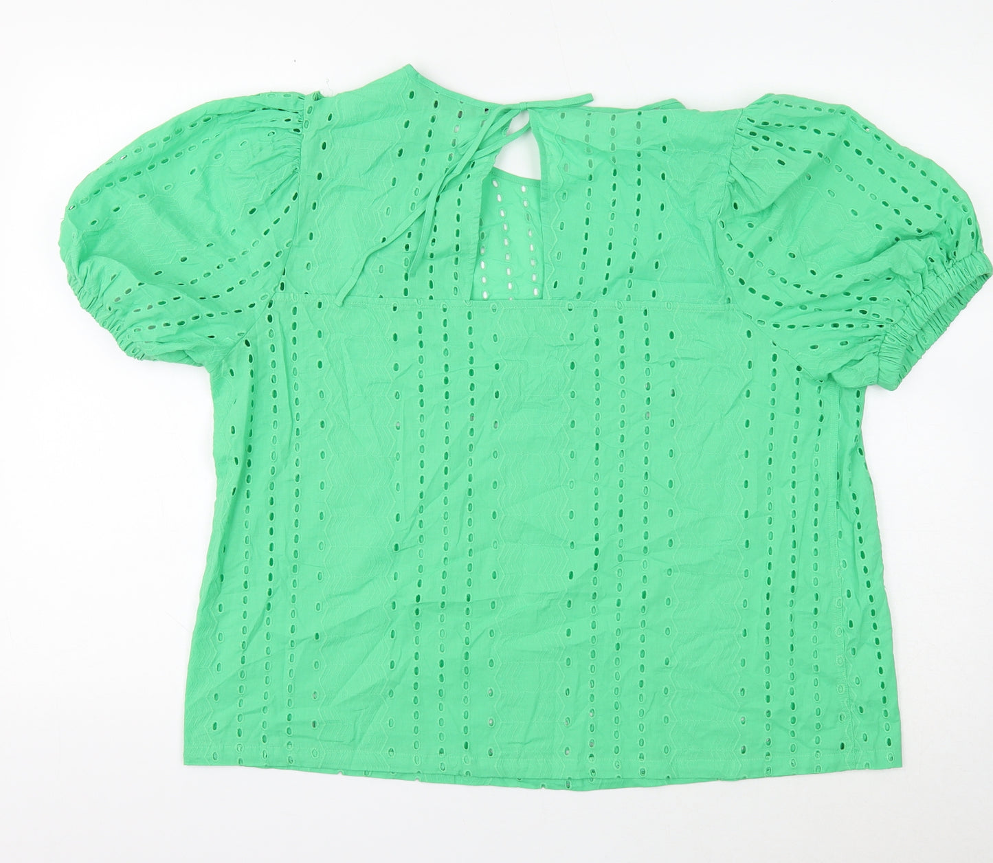 Marks and Spencer Womens Green Viscose Basic T-Shirt Size 16 Round Neck