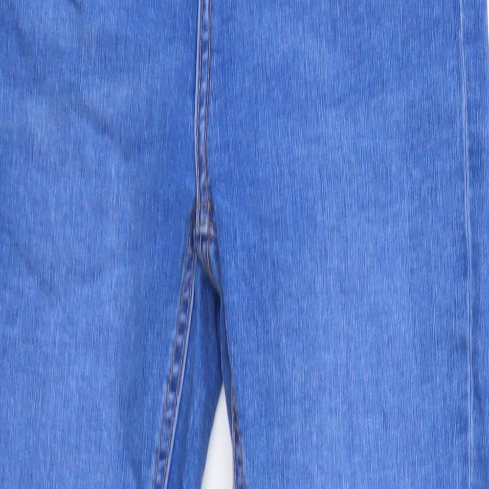 Denim & Co. Womens Blue Cotton Straight Jeans Size 8 Regular Zip