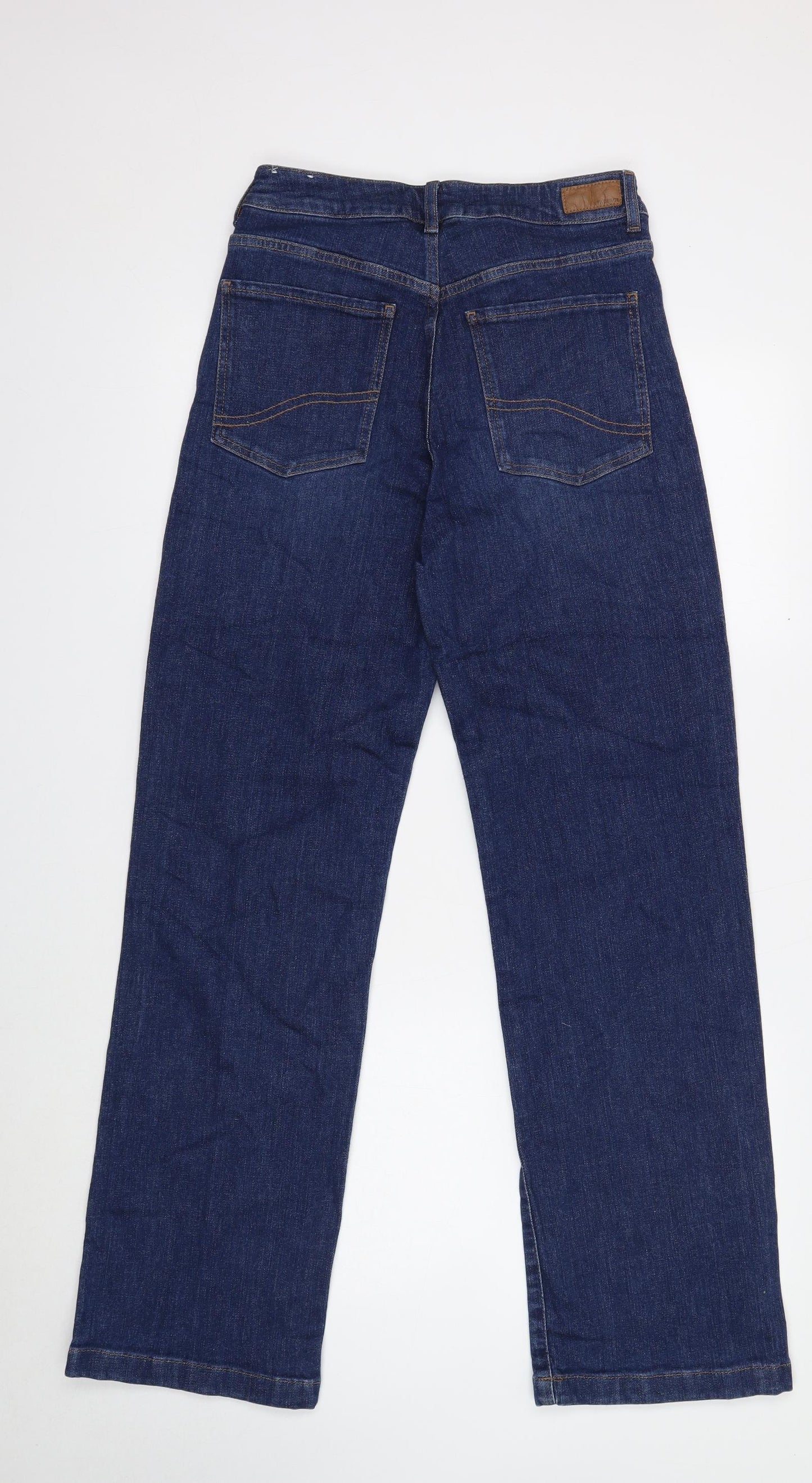 Fat Face Womens Blue Cotton Straight Jeans Size 10 Regular Zip