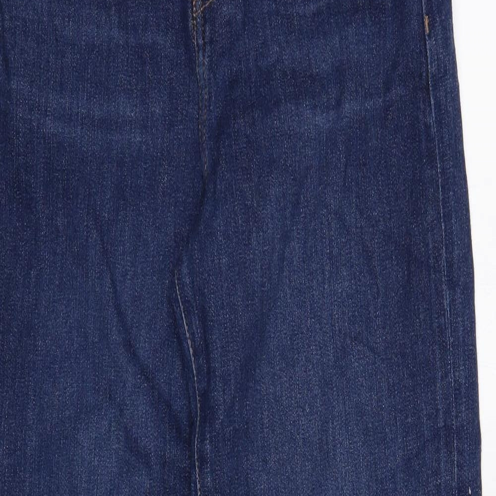 Fat Face Womens Blue Cotton Straight Jeans Size 10 Regular Zip
